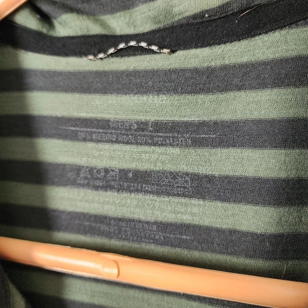 PATAGONIA‎ Merino Wool Striped Polo Shirt Green Outdoor Core Size L